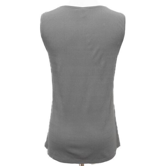 Eileen Fisher Grey Knit Stretchy 100% Crepe Silk Tank Size XS - Picture 3 of 9